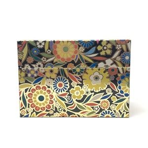 J. Chen Floral Metal Recipe Box Made in USA